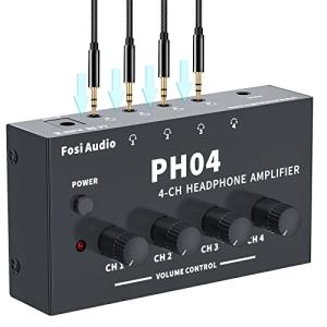 Fosi Audio PH04 4チャンネル ヘッドホンアンプ ステレオオーディオアンプ 金属製 超コンパクト ポータブル ヘッドフォンスプリッター｜storekt