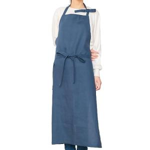 [ARASAWA] linento(リネント) エプロン 高級リネン100% 日本製 国内縫製 女性用 レディース シンプル (ネイビー)｜storekt