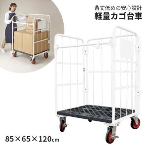 カゴ台車 軽量カゴ車 店舗用 業務用 荷台 ストッパー付き キャリーカート ロールボックス｜storeplan