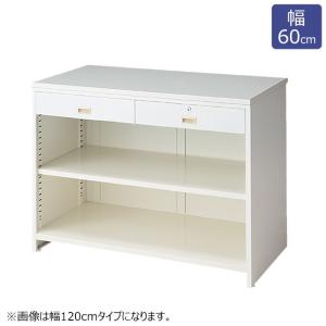 レジカウンター スチール製 前面台なし アジャスター付 幅60cm 組立不要 完成品 業務用 店舗用カウンター レジカウンター｜storeplan