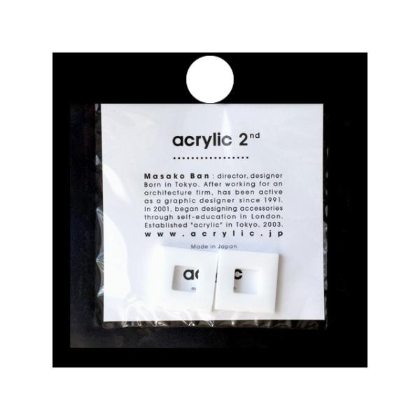acrylic アクリリック gum earring ガムイヤリングパーツ スクエア小 ホワイト 痛...