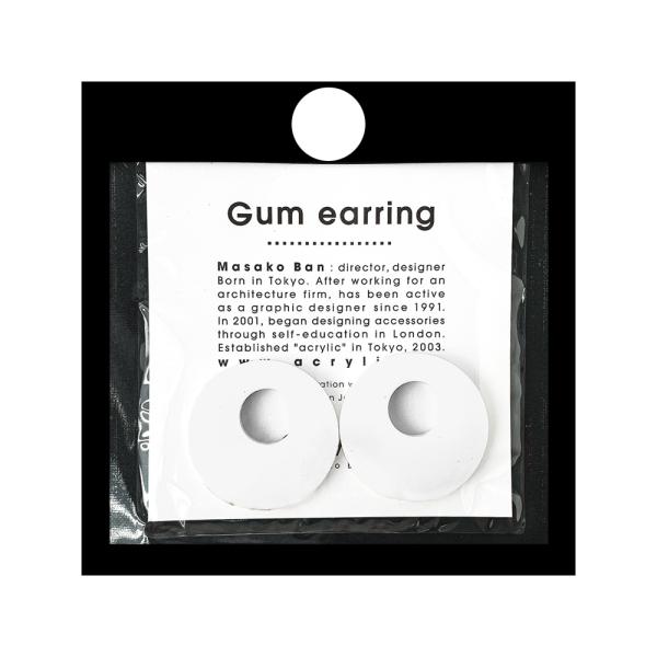 acrylic アクリリック gum earring ガムイヤリングパーツ サークル大 ホワイト 痛...