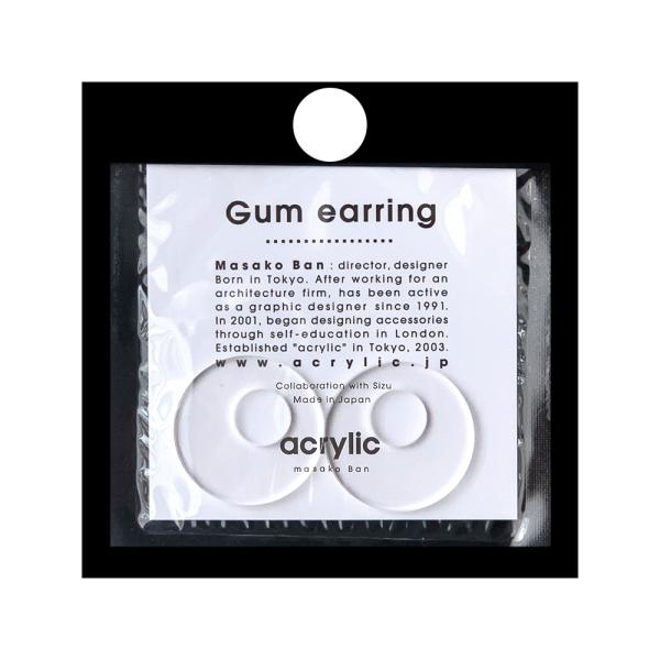 acrylic アクリリック gum earring ガムイヤリングパーツ サークル大 クリア 痛く...