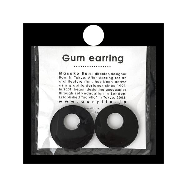 acrylic アクリリック gum earring ガムイヤリングパーツ サークル大 ブラック 痛...