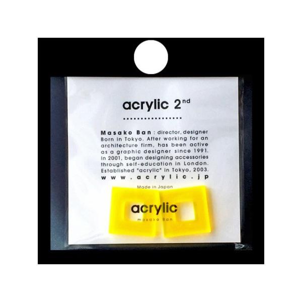 acrylic アクリリック gum earring ガムイヤリングパーツ スクエア小 イエロー 痛...