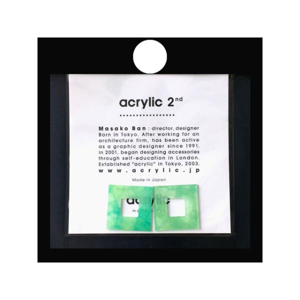 acrylic アクリリック gum earring ガムイヤリングパーツ スクエア小 グリーン 和...