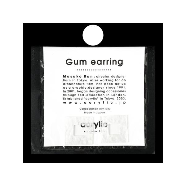acrylic アクリリック gum earring ガムイヤリングパーツ スクエア小 ホワイト 和...