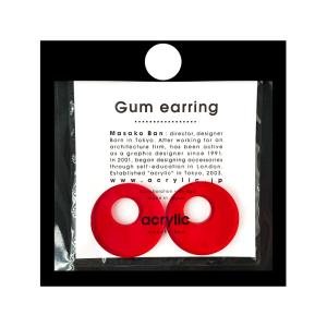 acrylic アクリリック gum earring ガムイヤリングパーツ サークル大 レッド 痛くないゴムイヤリング 坂雅子 masako ban ブランド 日本製