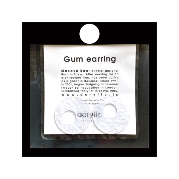 acrylic アクリリック gum earring ガムイヤリングパーツ サークル大 和紙 ホワイ...