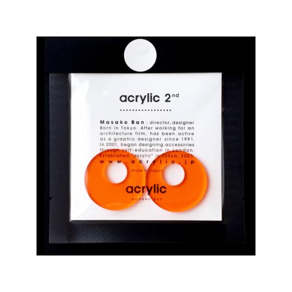 acrylic アクリリック gum earring ガムイヤリングパーツ サークル大 オレンジ 痛...