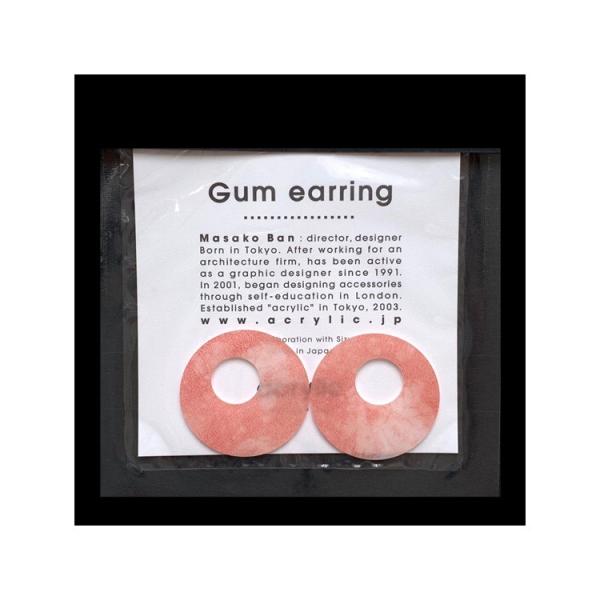 acrylic アクリリック gum earring ガムイヤリングパーツ サークル大 和紙 ピンク...
