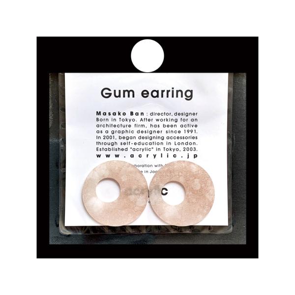 acrylic アクリリック gum earring ガムイヤリングパーツ サークル大 和紙 ベージ...