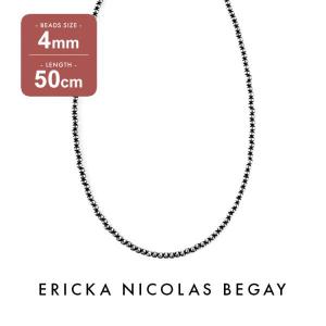 ERICKA NICOLAS BEGAY エリッカ ニコラス ビゲイ【4mm/50cm】オキシダイズド ナバホパール ネックレス 燻加工 シルバー｜storesparkle