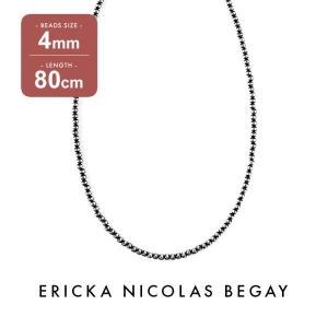 ERICKA NICOLAS BEGAY エリッカ ニコラス ビゲイ 4mm/80cm オキシダイズド ナバホパール ネックレス 燻加工 シルバー｜storesparkle
