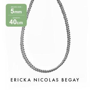 ERICKA NICOLAS BEGAY エリッカ ニコラス ビゲイ【5mm/40cm】シャイニー ナバホパール ネックレス ボールチェーン シルバー｜storesparkle