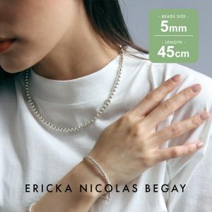 ERICKA NICOLAS BEGAY エリッカ ニコラス ビゲイ【5mm/45cm】シャイニー ナバホパール ネックレス ボールチェーン シルバー｜storesparkle