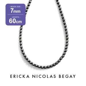 ERICKA NICOLAS BEGAY エリッカ ニコラス ビゲイ 7mm/60cm オキシダイズド ナバホパール ネックレス 燻加工 シルバー｜storesparkle