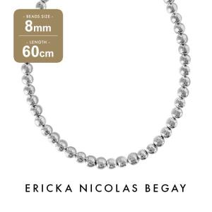 ERICKA NICOLAS BEGAY エリッカ ニコラス ビゲイ 8mm/60cm シャイニー ナバホパール ネックレス ボールチェーン シルバー｜storesparkle