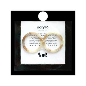acrylic アクリリック gum earring ガムイヤリングパーツ Sur サー TSUGI 2 ツギ マーブルホワイト 痛くないイヤリング 坂雅子 masako ban ブランド 日本製｜Sparkle