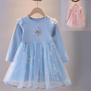 送料無料 Disneyプリンセス FROZEN フローズン エルサ コスプレ ワンピース キッズ コスチューム 仮装 女の子 ドレス チュチュスカート お姫様 子供 コットン