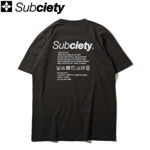 tシャツ Subciety サブサエティ LABEL SS TEE Black/White 半袖Tシャツ カットソー メンズ レディース｜stormy-japan