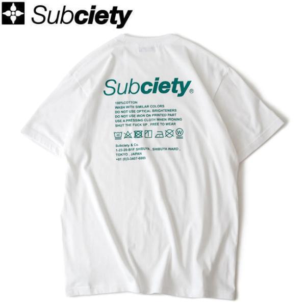 tシャツ Subciety サブサエティ LABEL SS TEE Green 半袖Tシャツ カット...