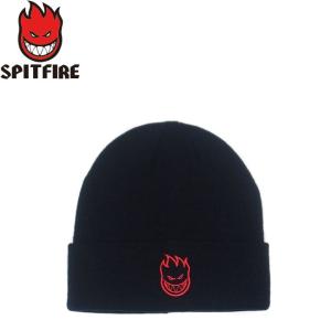 SPITFIRE BIGHEAD CUFF BEANIE BLACK RED スピットファイヤー ニット帽 ビーニー ニットキャップ 帽子 ビッグヘッド ブラック レッド 19f｜stormy-japan