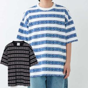 What it isNt ART BY MARK GONZALES S/S TEE 総柄ボーダーロゴBIG Tシャツ 半袖Tシャツ カットソー メンズ レディース｜stormy-japan