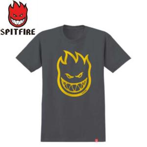 スピットファイア SPITFIRE Tシャツ BIGHEAD S/S TEE CHACOAL/YELLOW カットソー 半袖 メンズ レディース｜stormy-japan