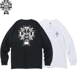 ドッグタウン DOGTOWN tシャツ Cross Logo L/S TEE BLACK/WHITE WHITE/BLACK 長袖Tシャツ カットソー メンズ レディース｜stormy-japan