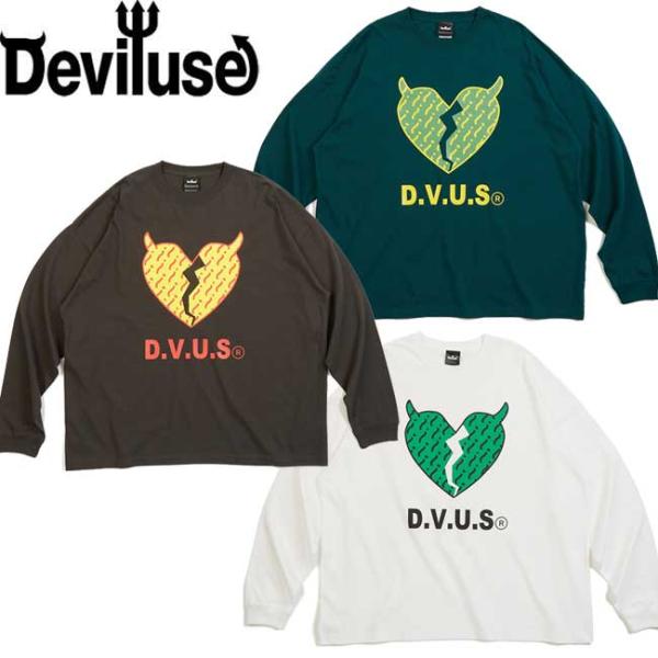 デビルユース Deviluse Big Heart L/S T-Shirts StoneBlack ...