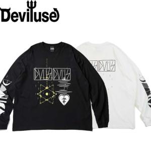 デビルユース Deviluse Duplicate L/S T-Shirts Black White ロングスリーブ 長袖Tシャツ カットソー メンズ レディース｜stormy-japan