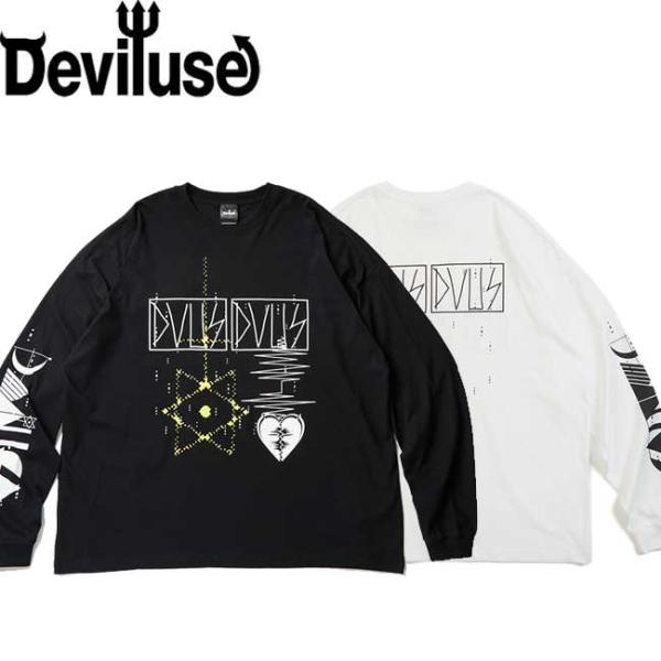 デビルユース Deviluse Duplicate L/S T-Shirts Black White...