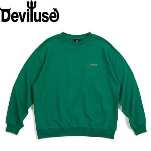 デビルユース Deviluse Back Wave Crewneck Sweat Green fw23090 トレーナー クルーネック スウェット メンズ レディース｜stormy-japan