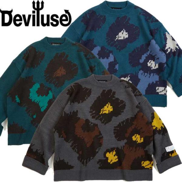 デビルユース Deviluse ニット Leopard Knit Crewneck SWEATER ...