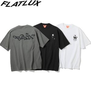 tシャツ FLATLUX x FELIX フラットラックス Escape S/S TEE Smoke Green Black White 半袖Tシャツ カットソー フィリックス・ザ・キャット メンズ レディース｜stormy-japan