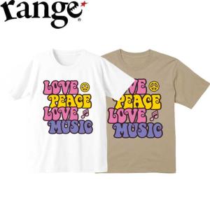 レンジ range tシャツ Love Peace and Music SS TEE White Beige 半袖 Tシャツ カットソー メンズ レディース｜stormy-japan