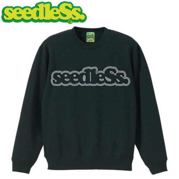 シードレス seedleSs トレーナー LINESTONE CREW SWEAT BLACK クル...