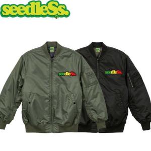シードレス seedleSs ジャケット Rasta EMB MA-1 JACKET Army Green Black アウター メンズ レディース｜stormy-japan