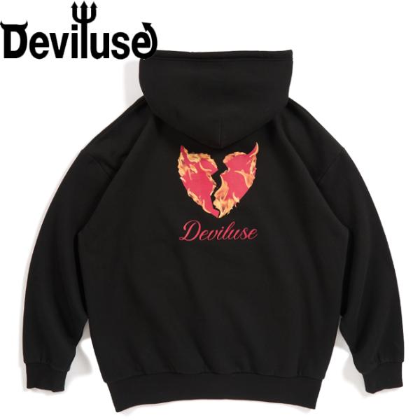 パーカー Deviluse デビルユース Flame Heart Pullover Hooded S...