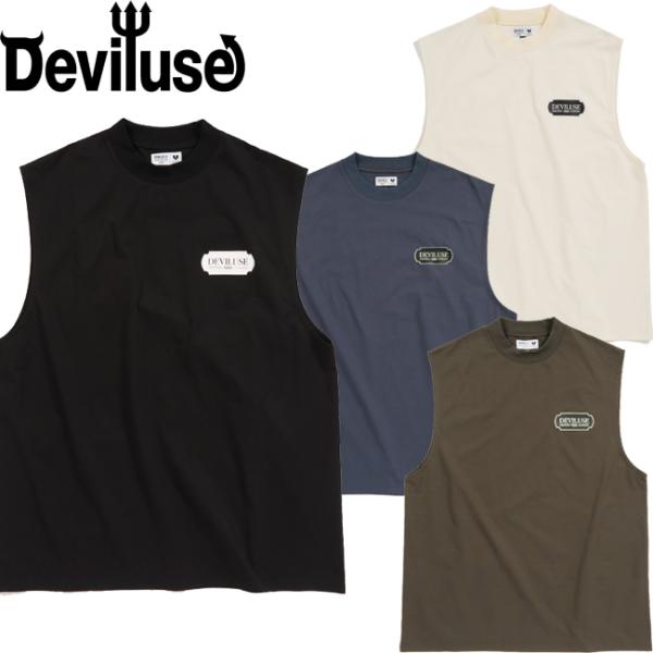 tシャツ Deviluse デビルユース Plate Sleeveless Tank Black C...