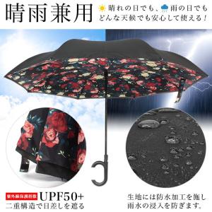 逆さ傘 ワンタッチ 自動閉式 晴雨兼用 UPF...の詳細画像3