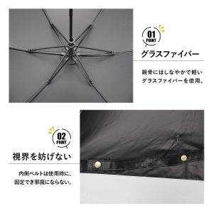 日傘 完全遮光 折りたたみ 軽量 遮光率100...の詳細画像5
