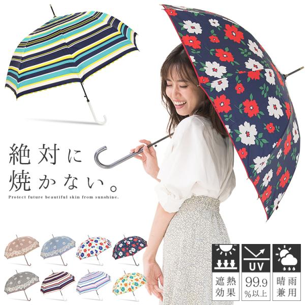 日傘 レディース 長傘 おしゃれ 晴雨兼用 UVカット率99% ジャンプ