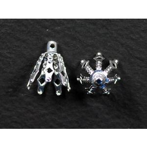 アクセサリーパーツ 金具 ビーズキャップ ベル型 12mm 銀色 シルバーカラー 5コ入り BELL CAP NO.1712