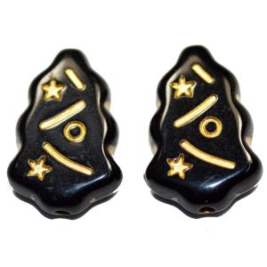 アクリル製 クリスマスツリー ビーズ 黒 ブラック 1コ単位売り CT019-5