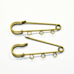 アクセサリパーツ 金具 ブローチピン 3ホール...の詳細画像1