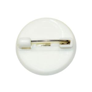 [バリあり] プラ製 縁あり台座 22mm ブローチピン 皿ホワイト ピン銀色 2コ入り アクセサリーパーツ CT158
