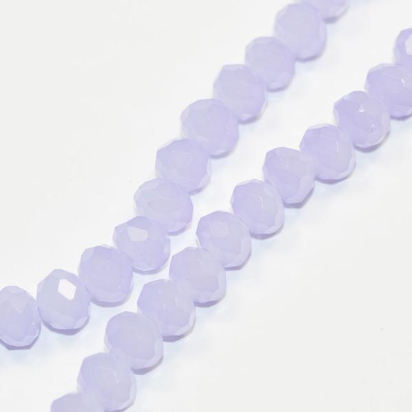 多面カット ガラスビーズ 6mm オペークラベンダー 10コ入り 大きさとかたちに少しバラツキあり ...