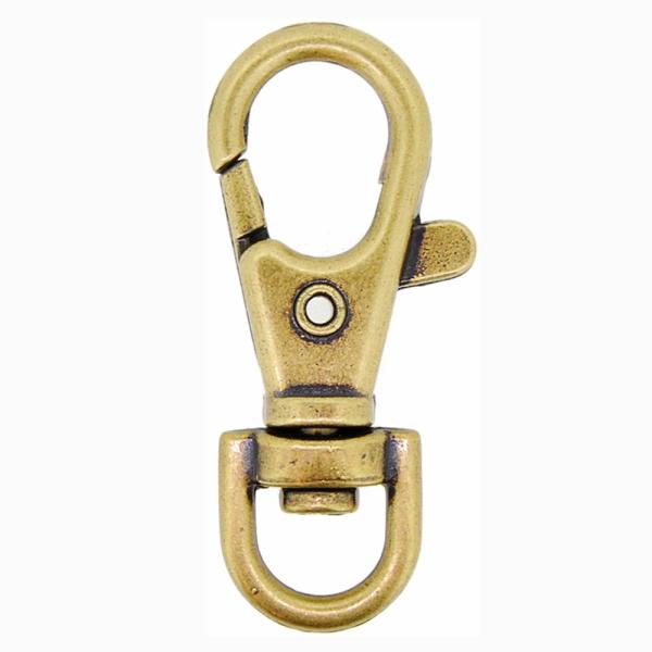 アクセサリーパーツ 金具 ナスカンキーホルダー 金古美 アンティークゴールド 回転カンタイプ １コ入...